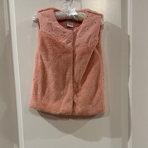 Little Lass Peach Fuzzy Vest